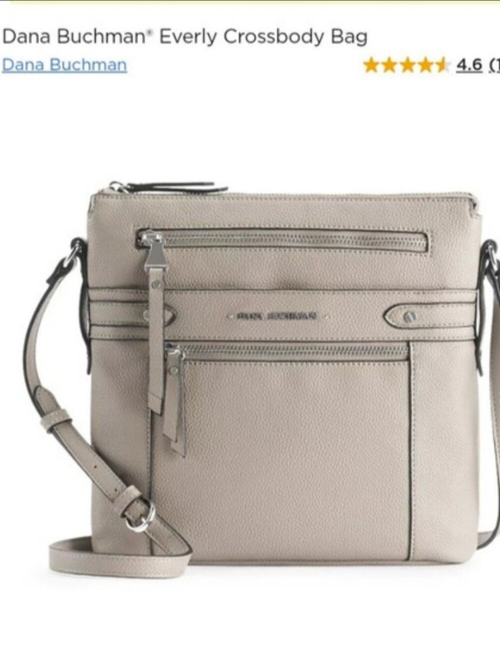 Dana Buchman 'Everly' Black Pebbled Leather Crossbody Bag